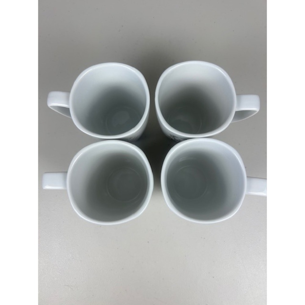 Corelle Coordinates TIMBER SHADOWS Porcelain Tree Coffee Tea Mugs White Set of 4 - Picture 8 of 12